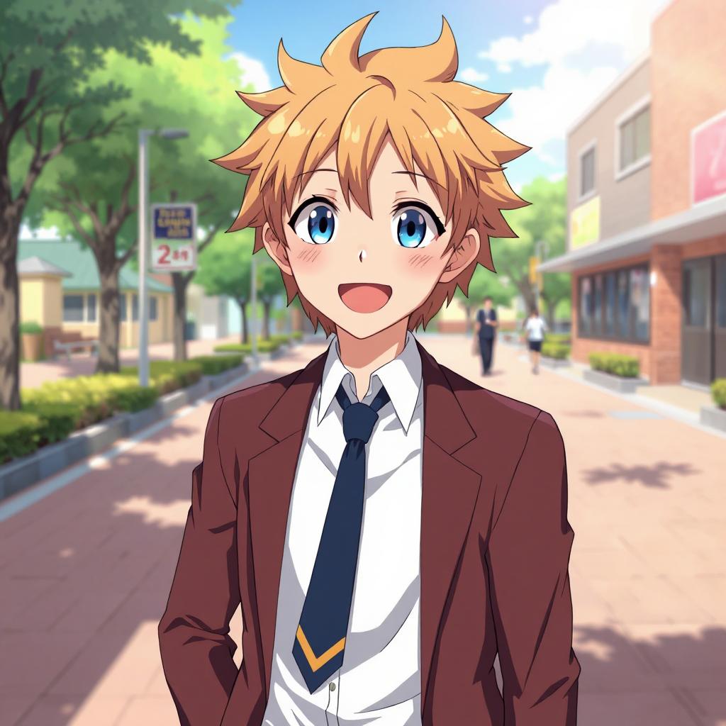 Den Gesichtsausdruck des Anime-Jungen von traurig zu wohlzufrieden ändern