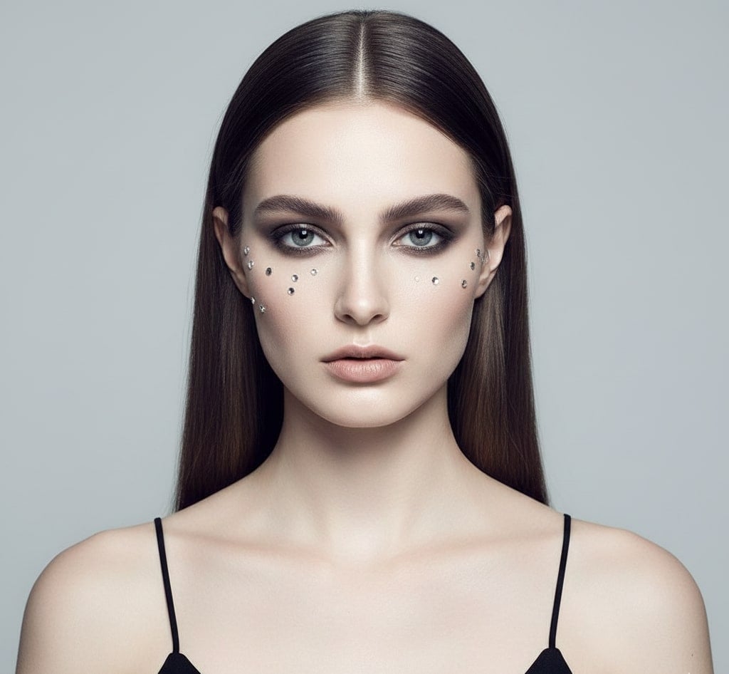 Eine Frau mit heller und weißlicher Foundation