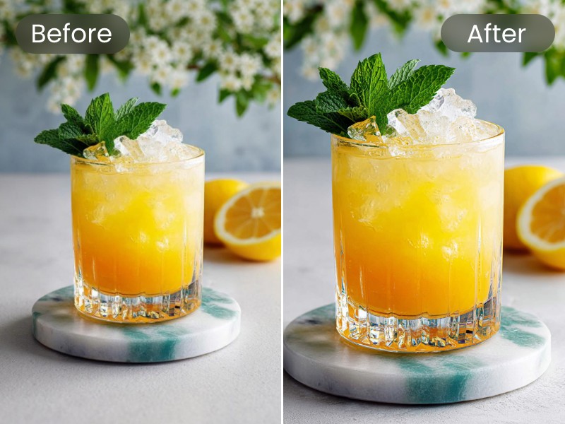 AI auto crop effect for a cup