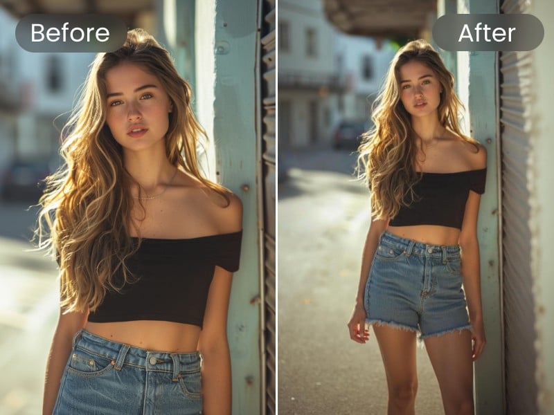 AI image oupainting effect for a woman