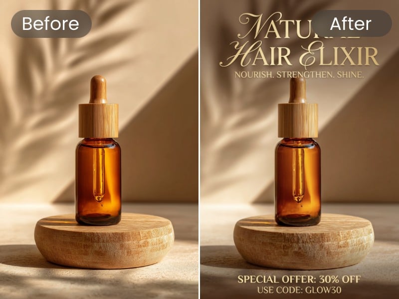 AI product promo image generation effect