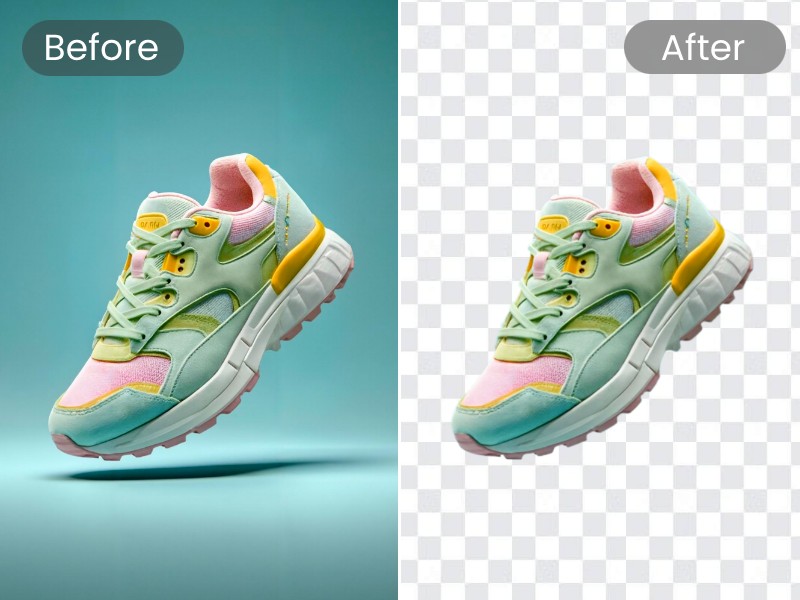 AI remove background from a show photoshoot