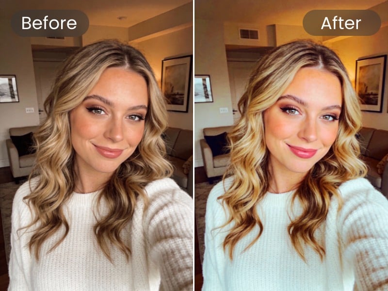 AI selfie filter for a woman