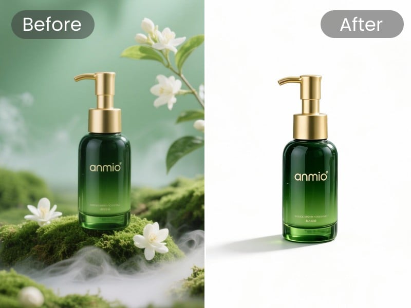 AI solid white product image background