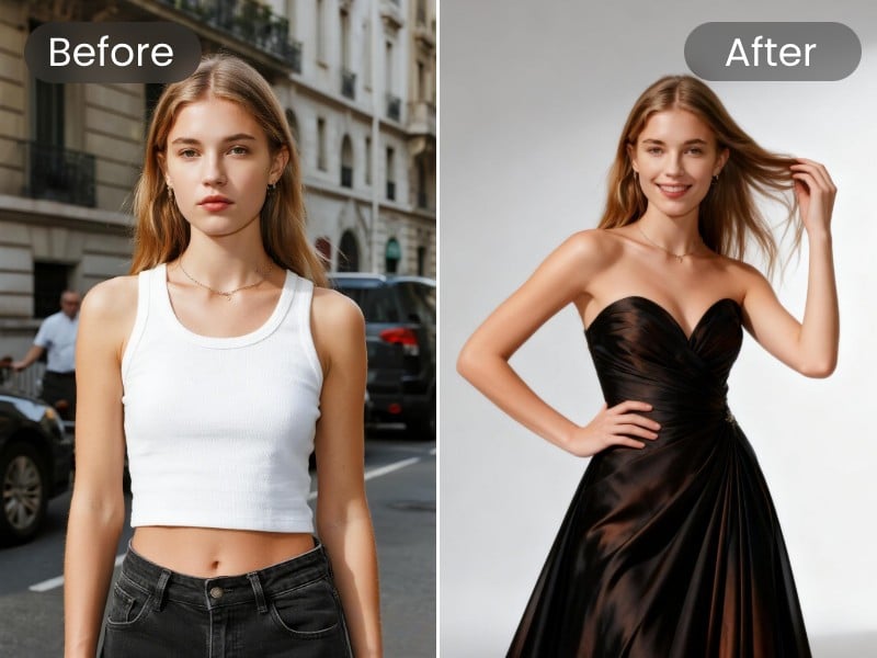 AI studio quality photoshoot effect for a woman