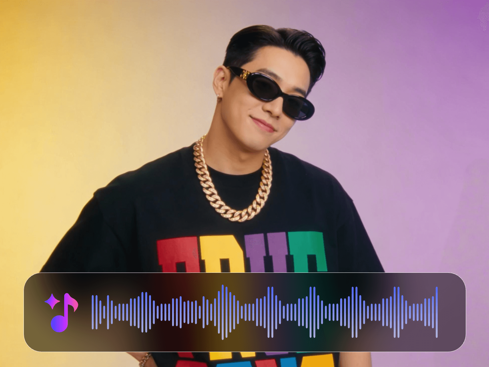 A picture that represents a kpop hip hop track generated with ai