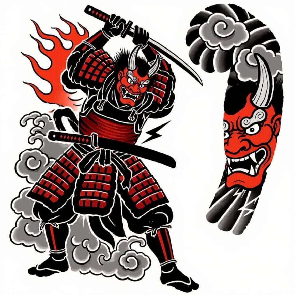 사무라이와 마스크 타투