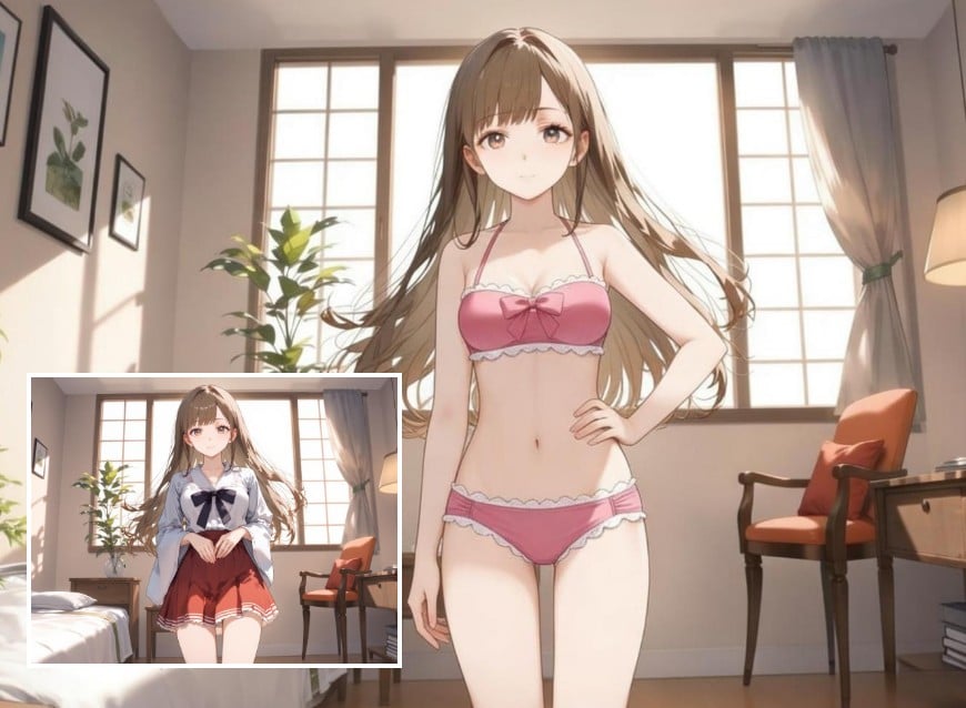 Modelo de bikini anime con IA