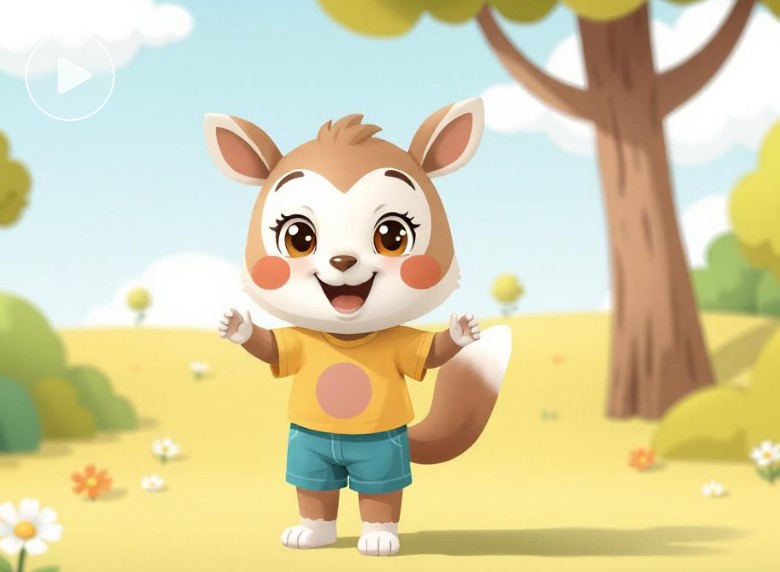 Exemplo de vídeo de animação de desenho animado de IA