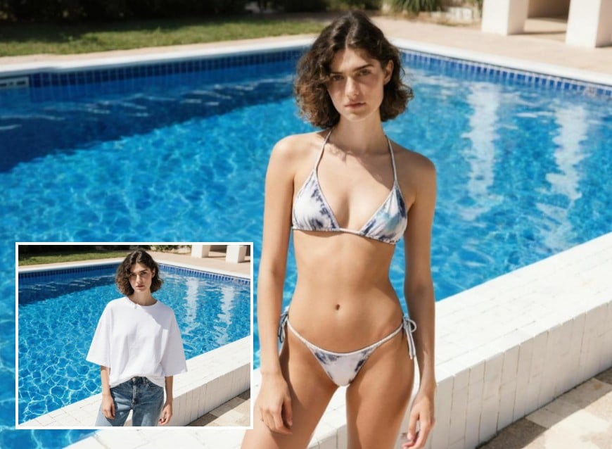 Modelo de micro bikini con IA