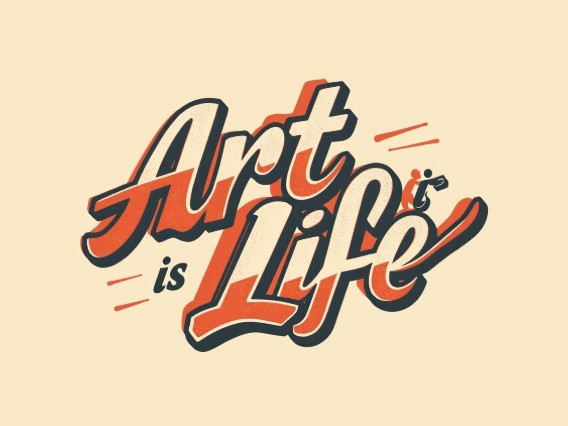 AI typography art with Art is Life text created using Clipfly free AI image generator