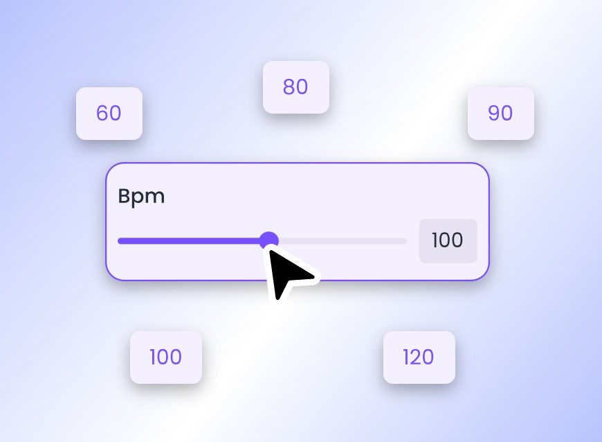 Adjust the bpm of the music including 60 80 90 100 and 120