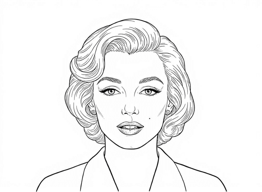An image of a celebrity coloring page