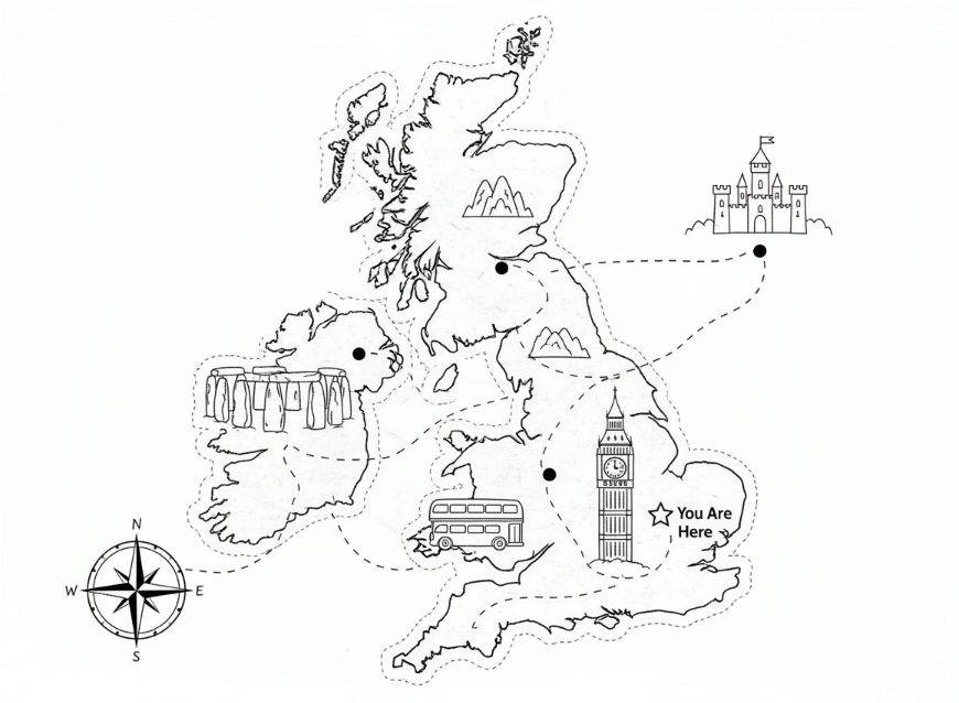 An image of a country coloring page