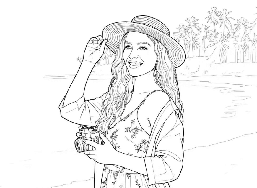 An image of a person coloring page
