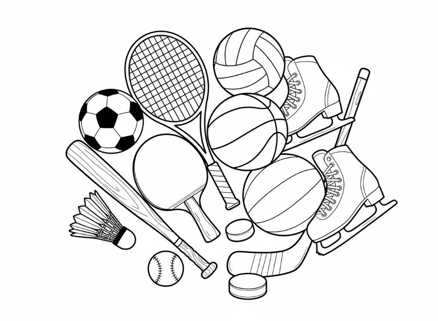 An image of a sports coloring page