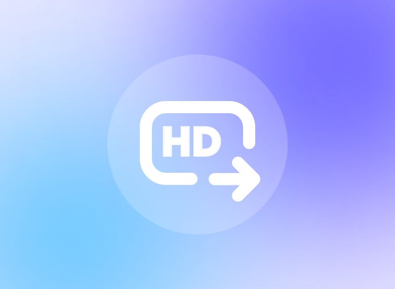 Ícone hd de gradiente azul