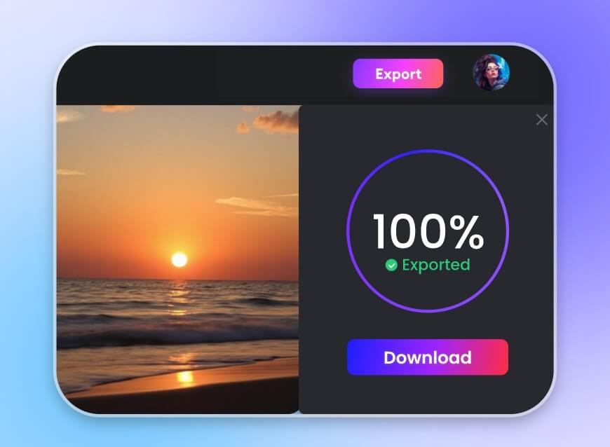 Check your sunrise time lapse video and download it