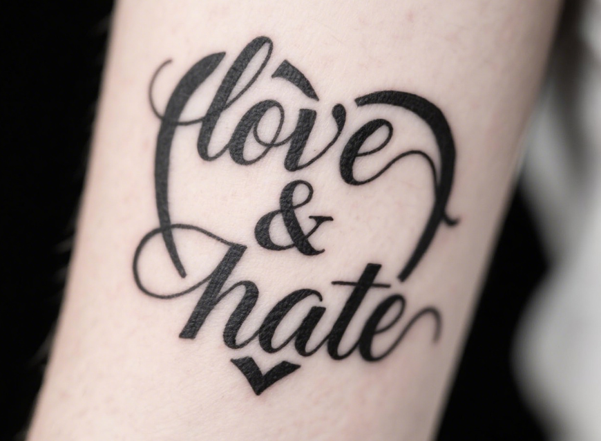 Classic Opposites ambigram tattoo