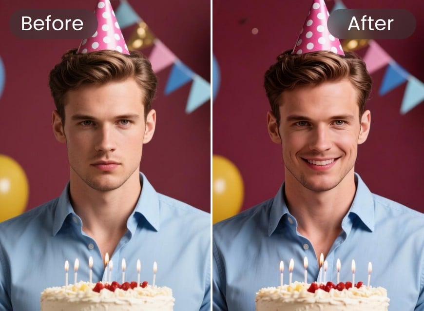 Clifply AI expression chanfer comparison for a man face