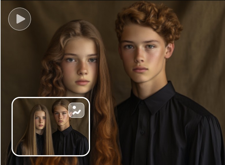 Clipfly AI curly hair effect for two people