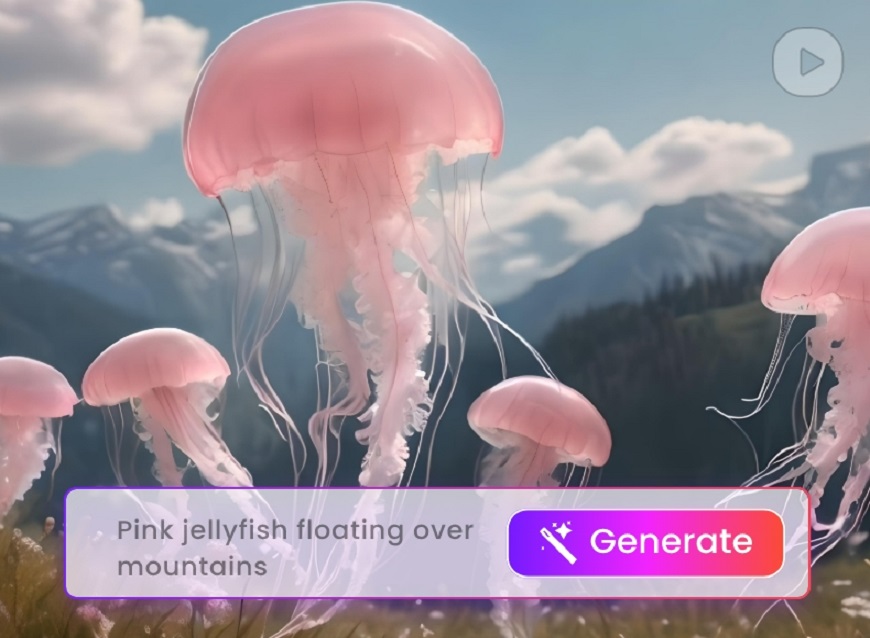 Clipfly AI video generator cover picture with pink jellyfish