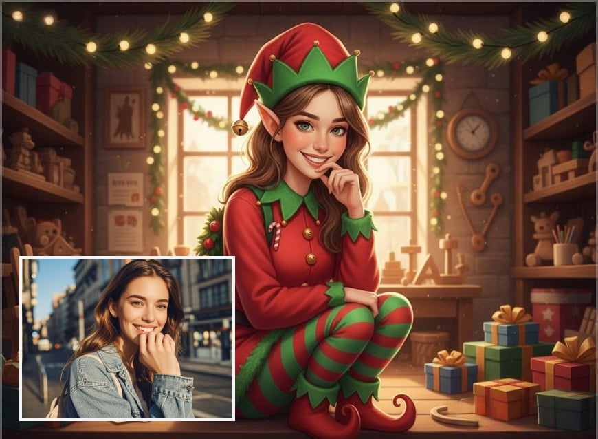 女性をエルフに変身させるclipflyフィルター