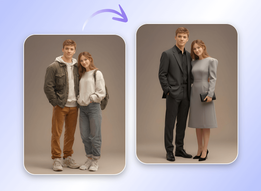 Clipfly formal attire editor for couple photo