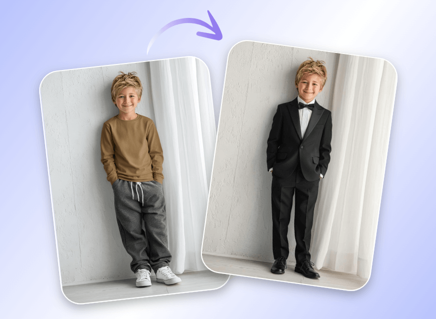 Clipfly formal attire editor for kid photo