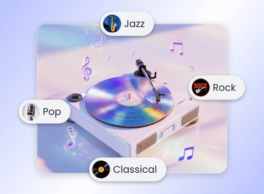 Clipfly text to song generator provides a wide variety of music genres such as pop jazz rock and classical