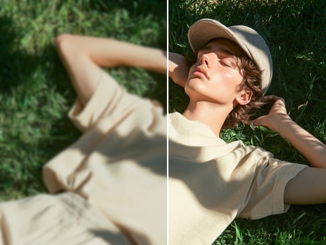 Clipfly video enhancer effect featuring a boy lying on a grass
