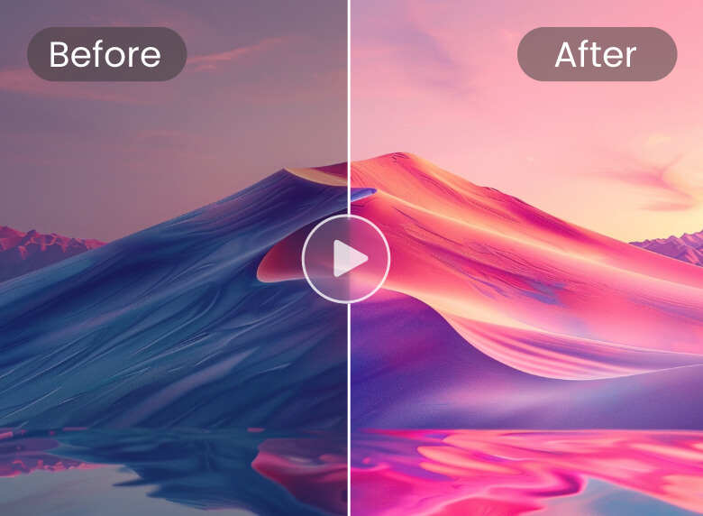 Correct the color of a pink mountain video