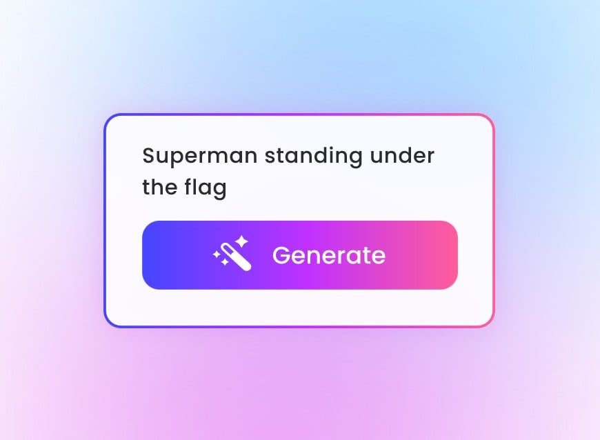 Enter the text of superman standing under the flag to clipflys superhero generator