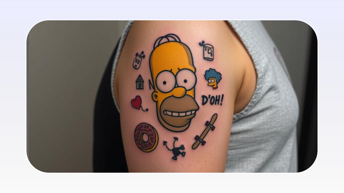 Getting a Simpson tattoo on your big arm