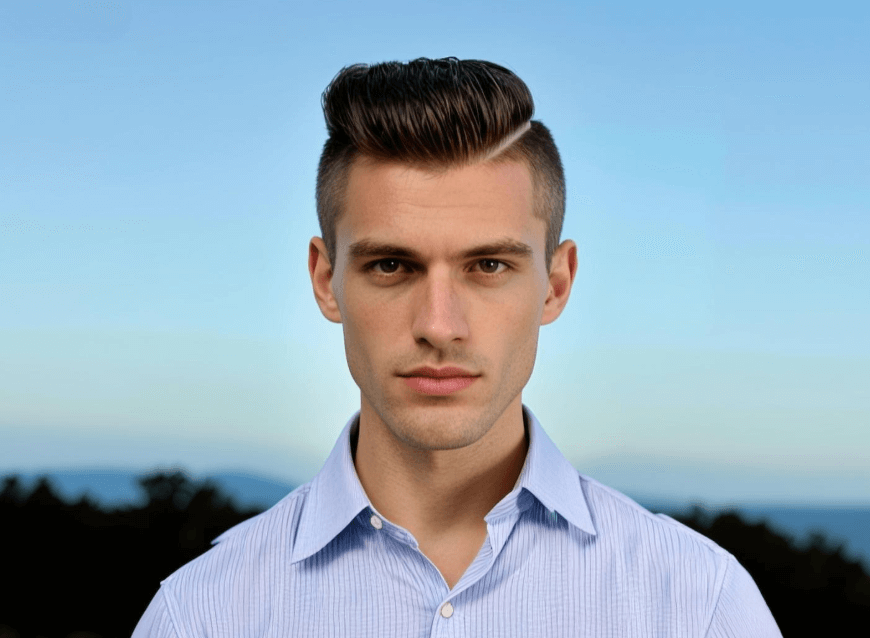 High and tight hairstyle generated with clipfly buzz cut filter