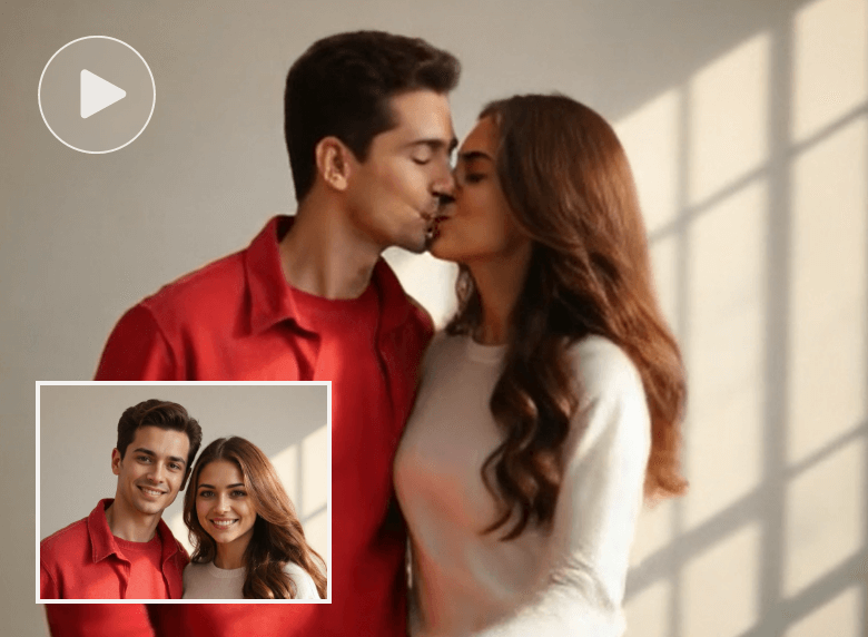 crie um vídeo de beijo a partir de uma imagem com o clipfly