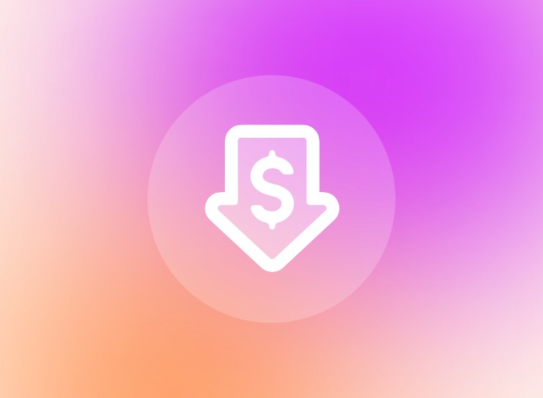 Orange gradient low cost icon
