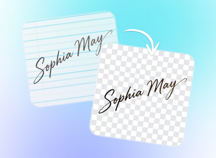 Remove the background of the uploaded signature and make it transparent