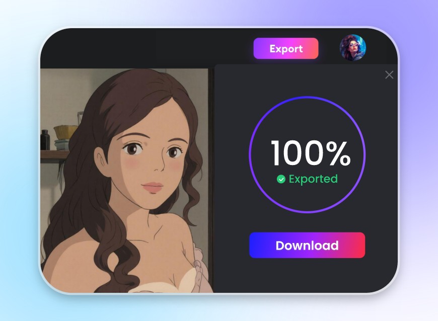 Schritt 3 Laden Sie Ihr Anime-Bild in hoher Qualität herunter