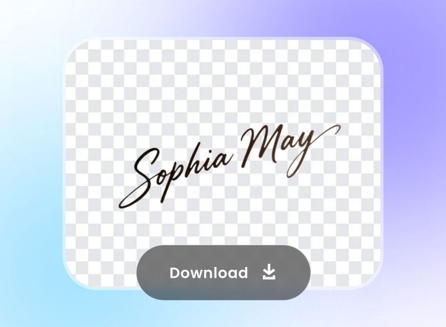 Save transparent png signature of Sophia May