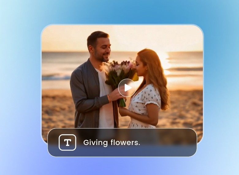 Select the template and make the man sending flowers to the woman