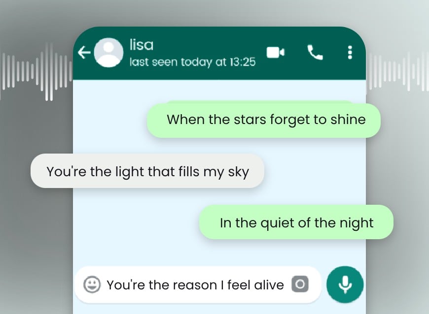 Send the lyrics to your friends and add corresponding music to the screenshot