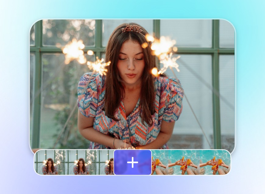 Split happy birthday video clips together