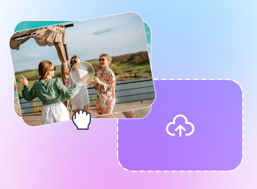 Step 1 upload multiple videos of three girls birthday party