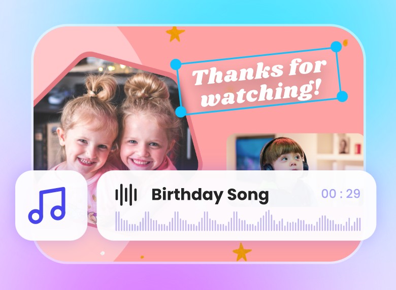 Step 2 add music text stickers and more to customize your You Tube outro videos