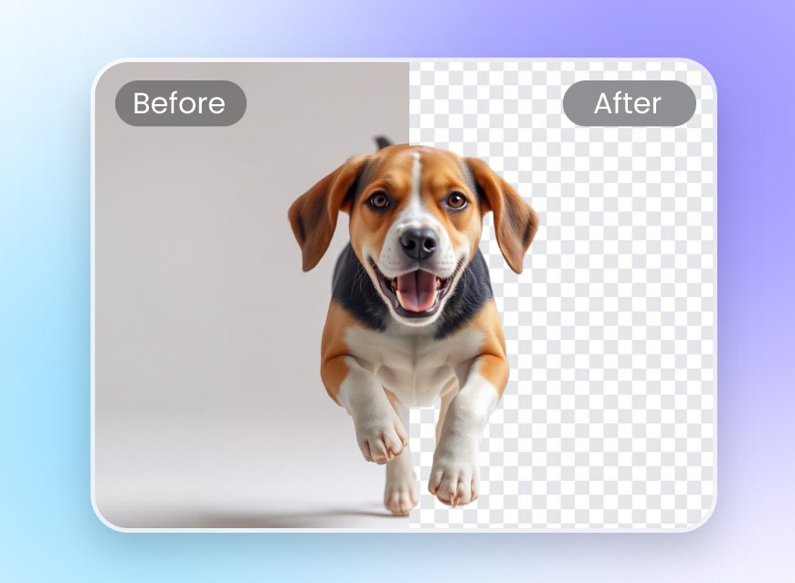 Step 2 remove the gray color from the running dog image