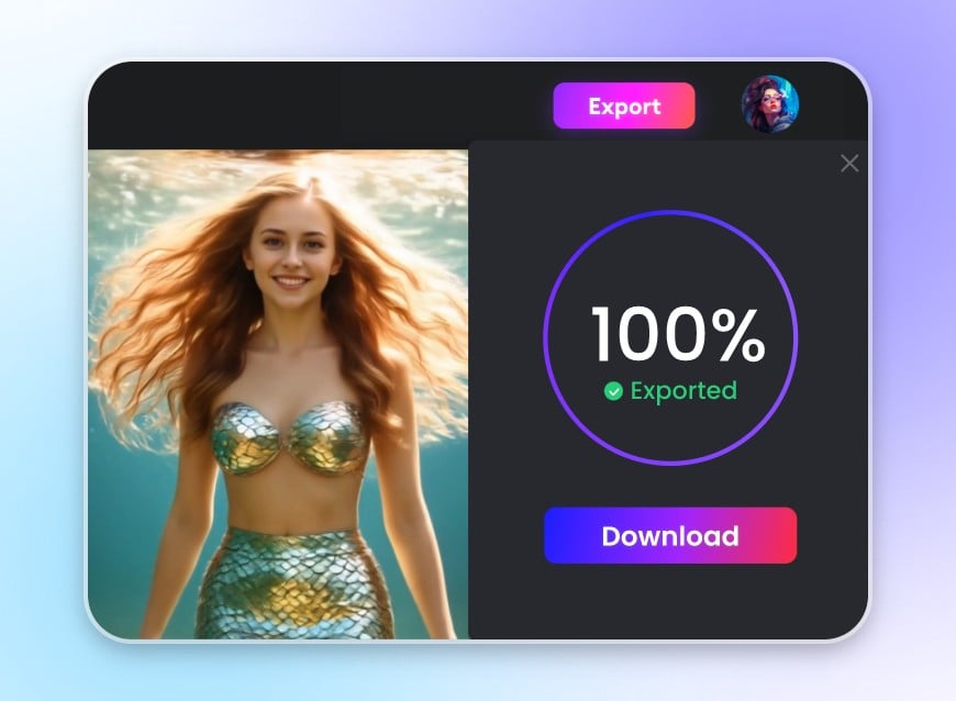 Schritt 3: Speichern Sie das tolle Meerjungfrauenvideo