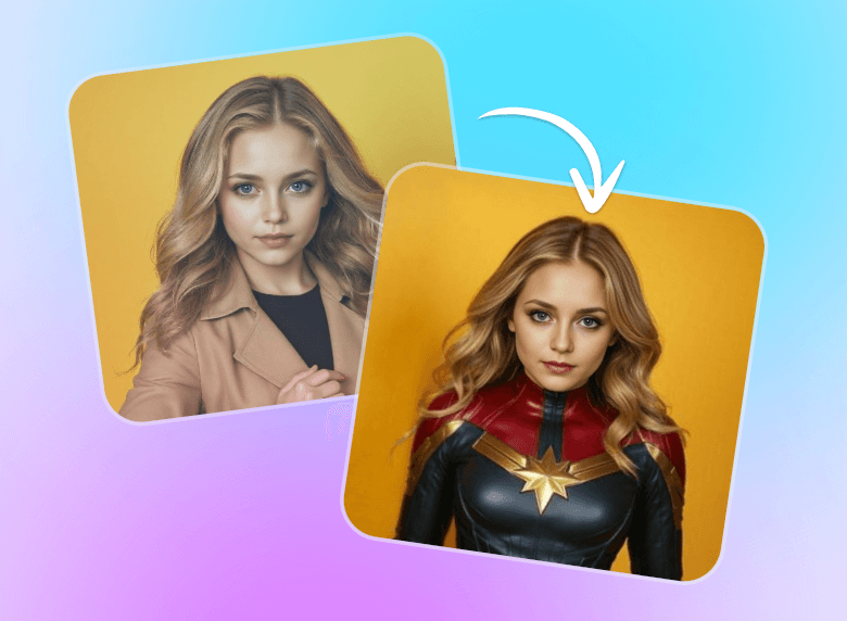 Transforme a garota em cosplay da Capitã Marvel