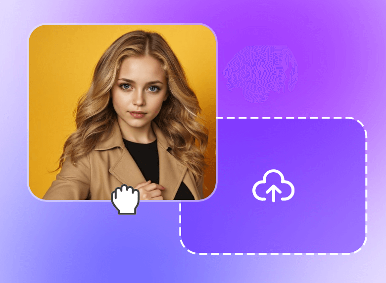 Carregue um retrato de uma garota de cabelo loiro dourado no gerador de vídeo da Capitã Marvel com IA Clipfly