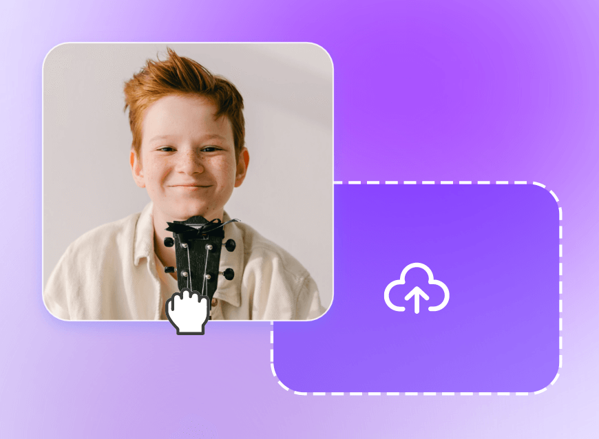 Upload a video of a boy in white shirt to clipfly emoji adder